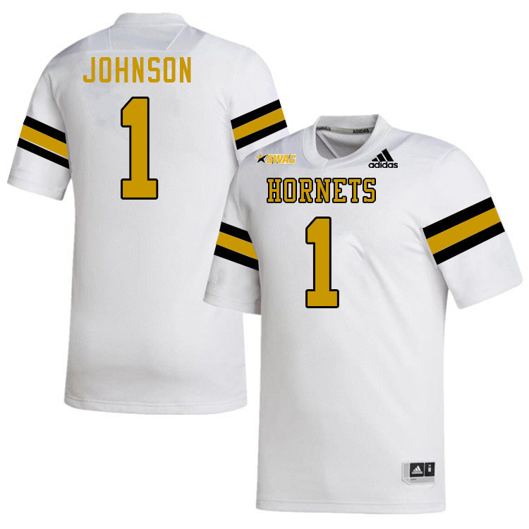 Alabama State Hornets #1 Kisean Johnson College Football Jerseys Stitched Sale-White